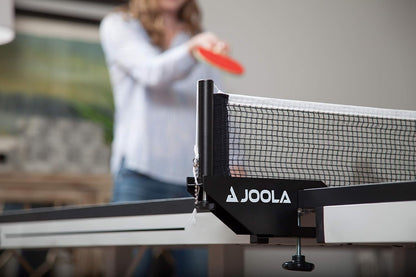 JOOLA Inside Professional MDF Indoor Ping Pong Table with Quick Clamp Table Tennis Net and Post Set - 10 Minute Easy Assembly - Tournament Quality - Foldable with Single Player Playback Mode