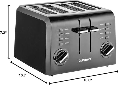 Cuisinart CPT-142BK 4-Slice Compact Plastic Toaster, Black