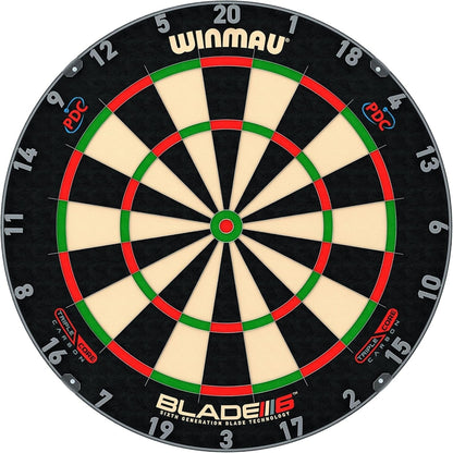 WINMAU Darts Blade 6 Triple Core Carbon Professional PDC Dartboard with Official Tournament Specifications | Endorsed by The PDC