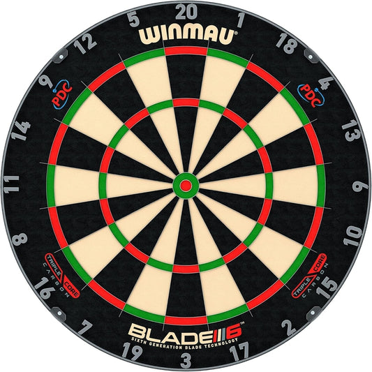 WINMAU Darts Blade 6 Triple Core Carbon Professional PDC Dartboard with Official Tournament Specifications | Endorsed by The PDC