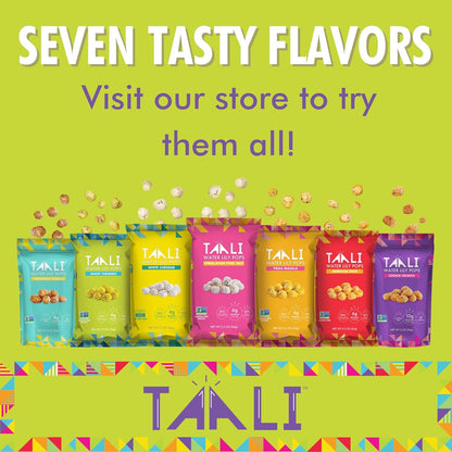 Taali 4-Flavor Variety Water Lily Pops (10-Pack) - Roasted Fox Nuts Makhana Snack | Crunchy Indian Healthy Snacks | Protein-rich, Gluten Free, Non GMO | Individual 0.8 oz Bags