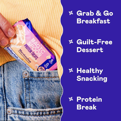 MAGIC SPOON Mini Treats - 5g Protein, Low Carb, Keto Friendly, Low Sugar, Gluten Free, Crispy Protein Bar Cereal Bar, On-The-Go Healthy Snack (Marshmallow, 16 Mini Bars)