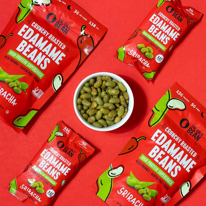 The Only Bean Crunchy Roasted Edamame - Healthy Snacks for Adults and Kids (Variety Pack), Low Carb Keto Snack Food, Vegan Gluten Free High Protein Snacks (11g), Office Snack, 0.9oz 24 pack