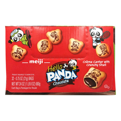 Meiji Hello Panda Chocolate Creme Filled Cookies, 0.75 oz, 32-count