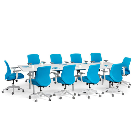 Series A Conference Table, White Legs - 124" x 42"