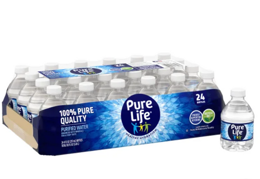 Pure Life Purified Water, 8 fl oz, 24-count