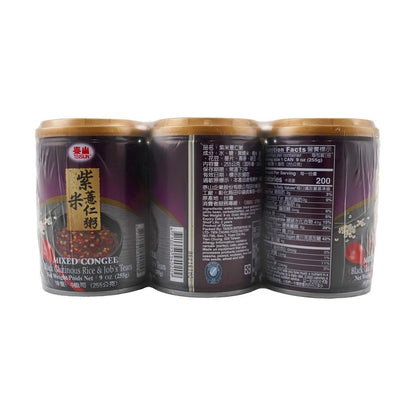 TAISUN 【Value Pack】Mixed Congee - Black Glutinous Rice & Job's Tears, 6 Cans* 9oz