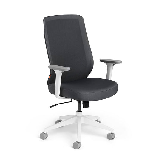 Dark Gray Max Task Chair High Back, White Frame