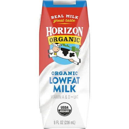 Horizon Organic Lowfat Milk, 8 oz, 18 ct