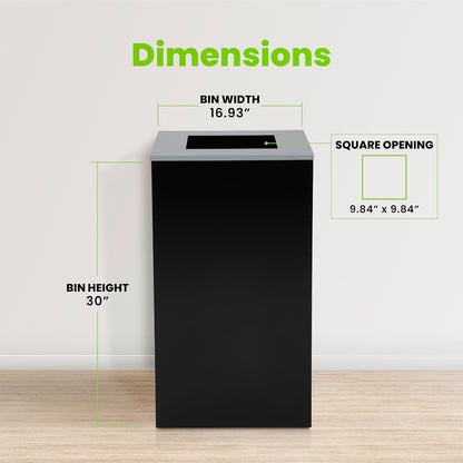 Alpine Industries Square Lid 29 Gallon Sturdy Steel Cube Recycling Container, Square Opening - 3 Color Cans Available Sold Separately (Lid Square Opening)