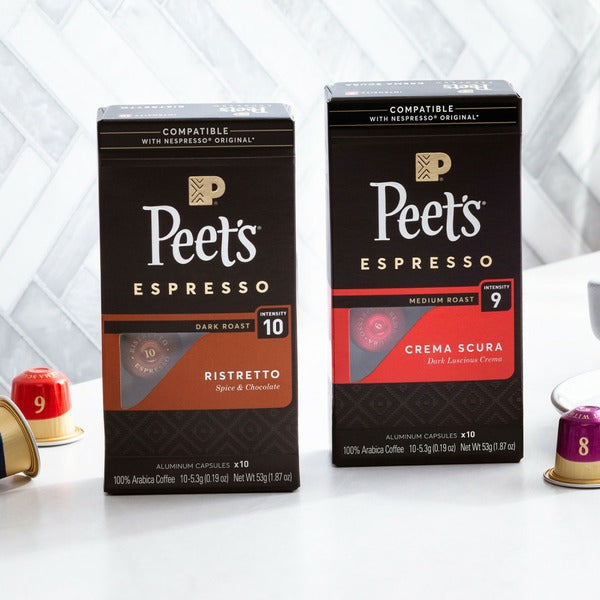 Peet's Coffee Espresso Capsules, Crema Scura Intensity 9