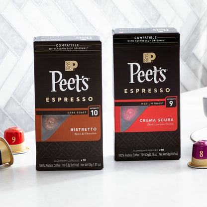 Peet's Coffee Espresso Capsules, Crema Scura Intensity 9