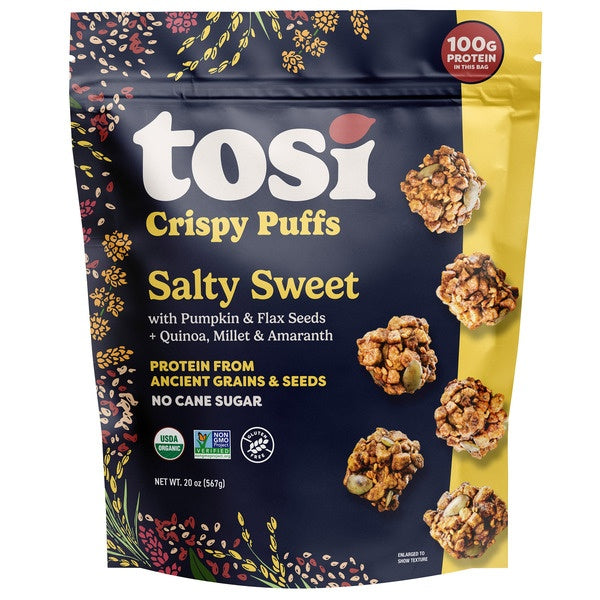 Tosi Organic Salty Sweet Crispy Puffs, 20 oz