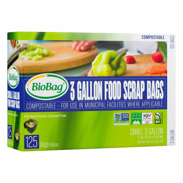 Bio Bag Food Waste Bag, 3 gal, 125-count