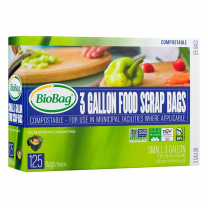 Bio Bag Food Waste Bag, 3 gal, 125-count