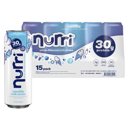 Nurri Ultra-Filtered Milk Shake, 30g Protein, Vanilla, 11 fl oz, 15 ct