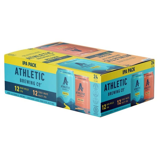 Athletic Brewing Co. IPA Variety Non-Alcoholic, 12 fl oz, 24-count