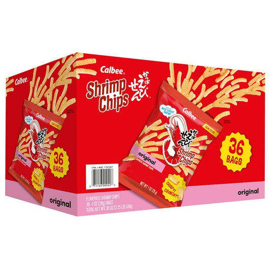 Calbee Shrimp Chips Baked, Original, 1 oz, 36 ct