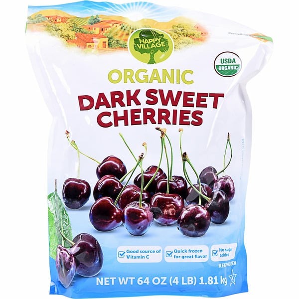 Happy Village Organic Dark Sweet Cherries, 64 oz
