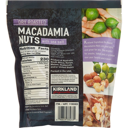 Kirkland Signature Dry Roasted Macadamia Nuts, Salted, 1.5 lbs
