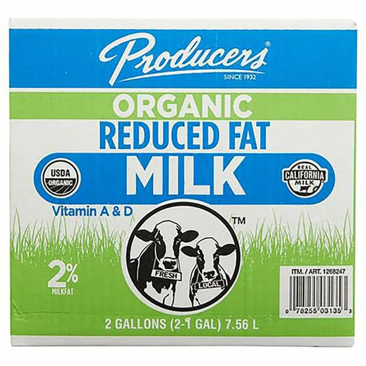 Producers Organic 2% Reduced Fat Milk, 1 gal, 2-count