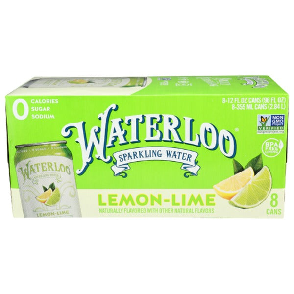 Waterloo Brewing Lemon Lime Sparkling Water 8 Pack Case
