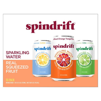 Spindrift Sparkling Water, Variety Pack, 12 fl oz, 30 ct