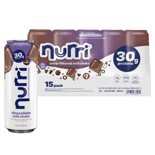 Nurri Ultra-Filtered Milk Shake, 30g Protein, Chocolate, 11 fl oz, 15 ct