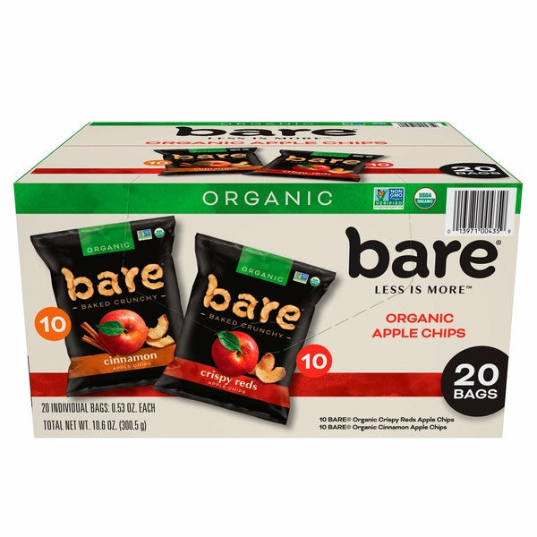 Bare Baked Crunchy, Apples Fuji & Reds, 0.53 Ounce (Pack of 16)