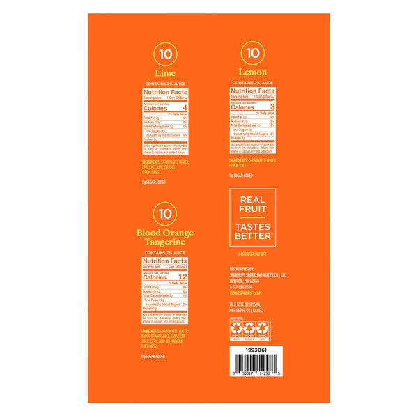 Spindrift Sparkling Water, Variety Pack, 12 fl oz, 30 ct