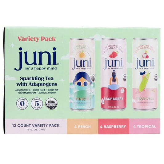 Juni Organic Sparkling Tea Variety Pack, 12 fl oz, 12-count
