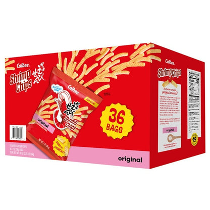 Calbee Shrimp Chips Baked, Original, 1 oz, 36 ct