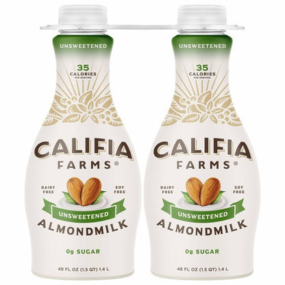 Califia Farms Unsweetened Almondmilk, 48 fl oz, 2-count