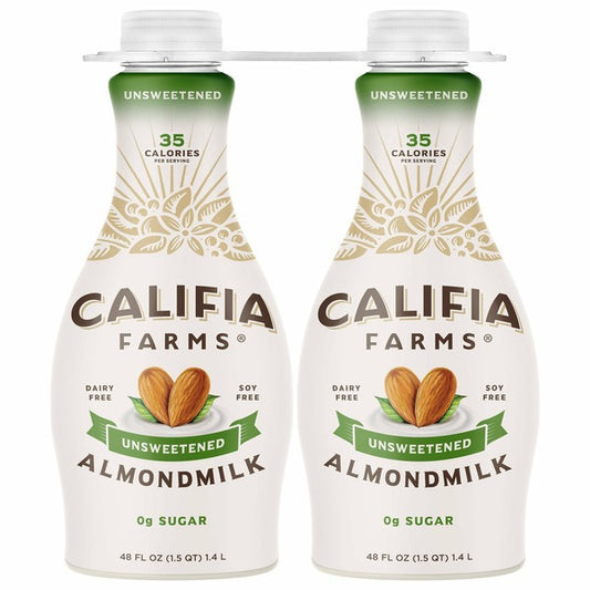 Califia Farms Unsweetened Almondmilk, 48 fl oz, 2-count
