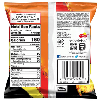 Frito-Lay Cheetos Crunchy, Flamin' Hot, 1 oz, 50 ct
