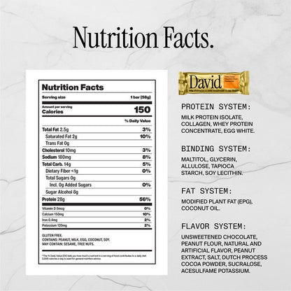 DAVID Peanut Butter Chocolate Chunk Flavored Bar