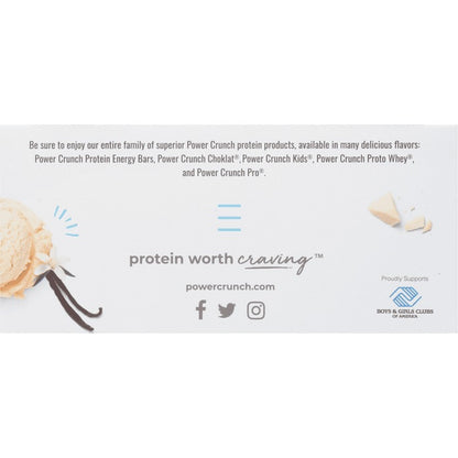 Power Crunch Protein Energy Bars, 14g Protein, French Vanilla, 1.4 oz, 12 ct