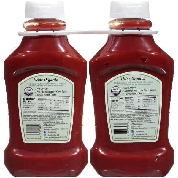 Heinz Organic Tomato Ketchup, 44 oz, 2-pack