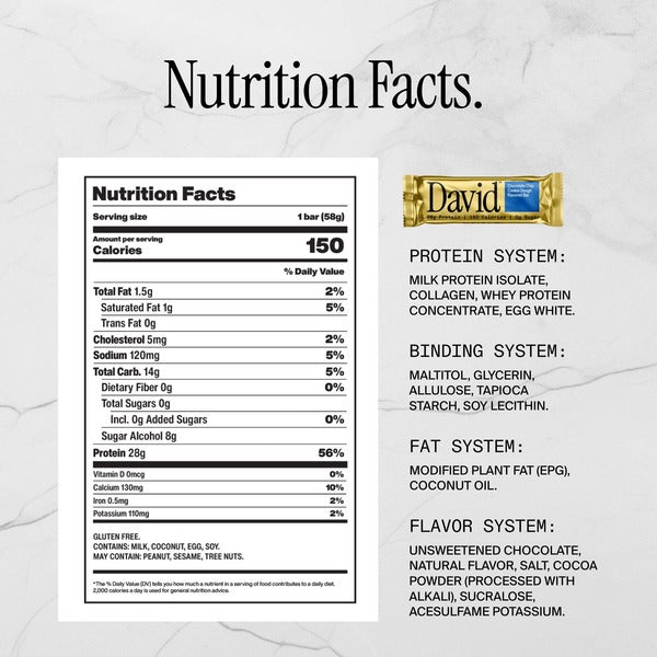 DAVID Chocolate Chip Cookie Dough Flavored Bar