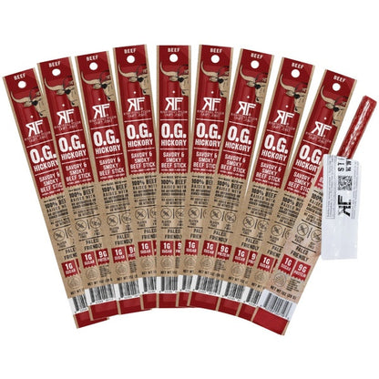 Righteous Felon Craft Jerky, O.G. Hickory Beef Stick, 1 oz, 12-count