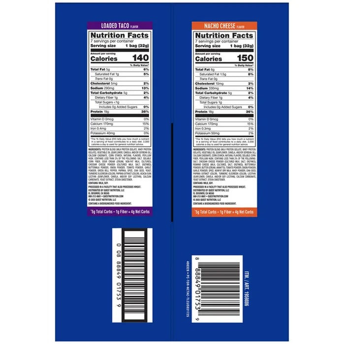 Quest Tortilla Style Protein Chips, Variety Pack, 1.1 oz, 14 ct