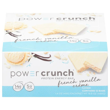 Power Crunch Protein Energy Bars, 14g Protein, French Vanilla, 1.4 oz, 12 ct