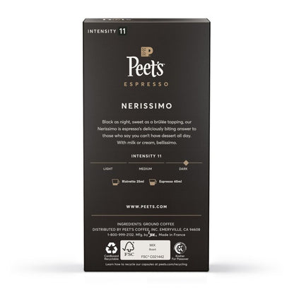 Peet's Coffee Espresso Capsules, Nerissimo Intensity 11