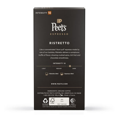 Peet's Coffee Espresso Capsules, Ristretto Intensity 10