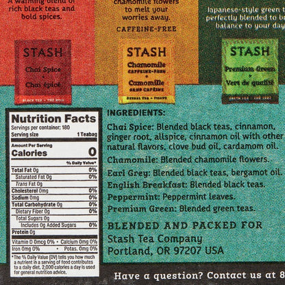 Stash Tea, Variety Pack, 180-count