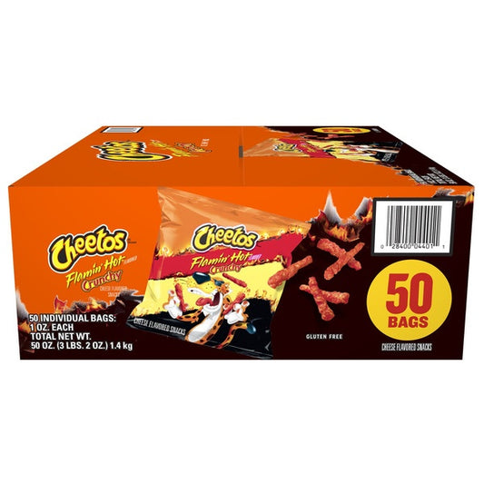 Frito-Lay Cheetos Crunchy, Flamin' Hot, 1 oz, 50 ct