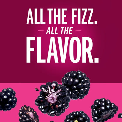IZZE Sparkling Juice Beverage Blend, Blackberry, No Sugar Added, 6 Cans