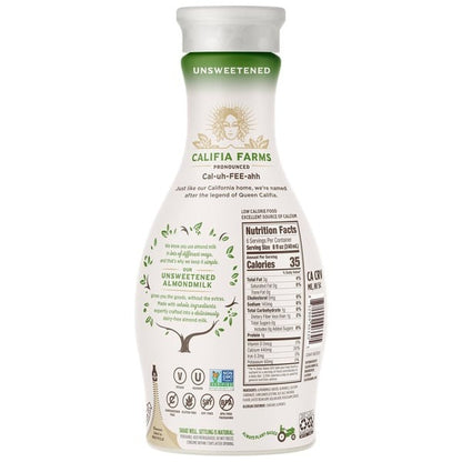 Califia Farms Unsweetened Almondmilk, 48 fl oz, 2-count