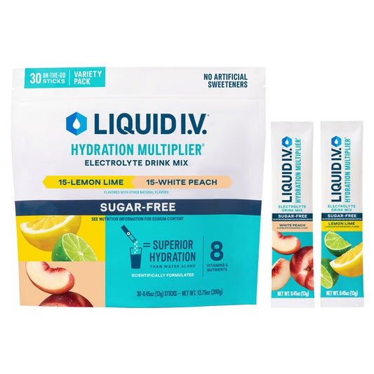 Liquid I.V. Hydration Multiplier Electrolyte Drink Mix, Sugar Free, Variety Pack, 0.45 oz, 30 ct