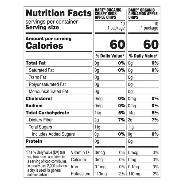 Bare Baked Crunchy, Apples Fuji & Reds, 0.53 Ounce (Pack of 16)